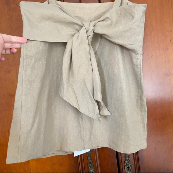 NWT Theory Tie Back Top Sandalwood New Crunch | Size M - Picture 10 of 13